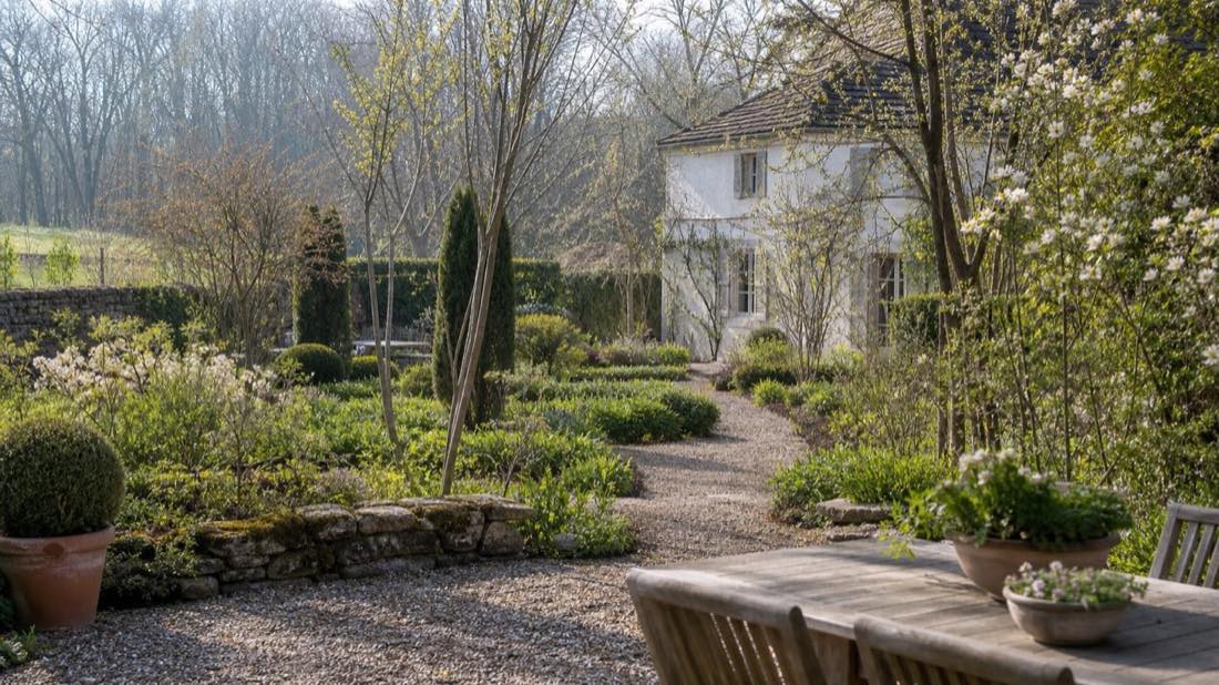 Floraisons de printemps dans un jardin privé